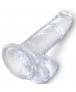 KING COCK CLEAR - PENE REALISTICO CON SFERE 15,2 CM TRASPARENTE