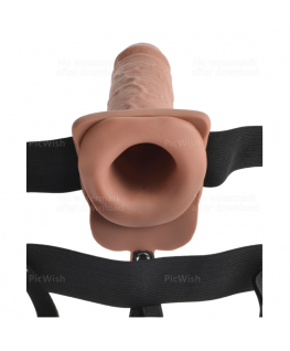 FETISH FANTASY SERIES - IMBRACATURA REGOLABILE PENE REALISTICO CON SFERE RICARICABILI E VIBRATORE 17,8 CM