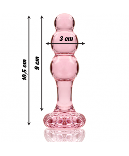 NEBULA SERIES BY IBIZA - MODELLO 1 PLUG ANALE VETRO BOROSILICATO 10,7 X 3 CM ROSA