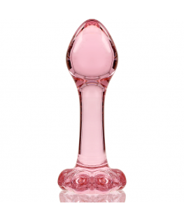 NEBULA SERIES BY IBIZA - MODELLO 2 PLUG ANALE VETRO BOROSILICATO 11 X 3,5 CM ROSA