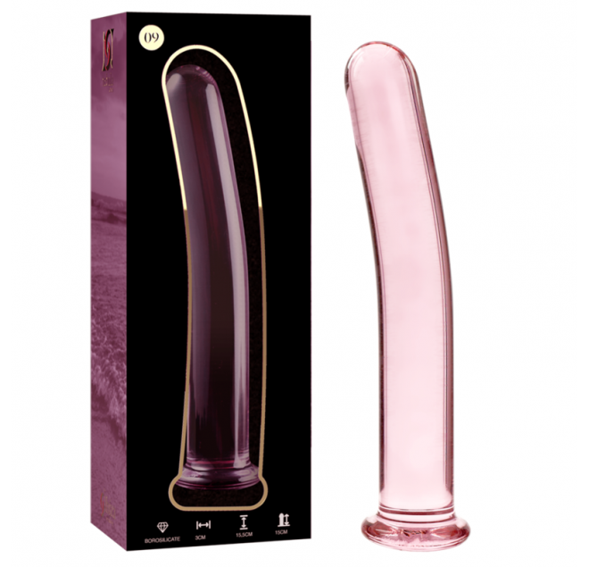 NEBULA SERIES BY IBIZA - MODELLO 9 DILDO IN VETRO BOROSILICATO 15,5 X 2,5 CM ROSA