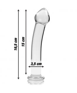 NEBULA SERIES BY IBIZA - MODELLO 11 DILDO IN VETRO BOROSILICATO 16 X 3 CM TRASPARENTE