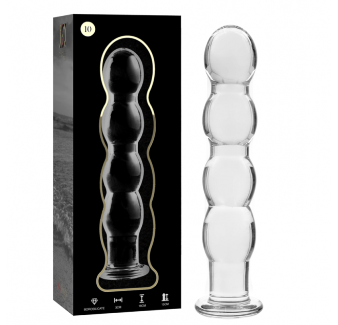 NEBULA SERIES BY IBIZA - MODELLO 10 DILDO IN VETRO BOROSILICATO 16,5 X 3,5 CM TRASPARENTE