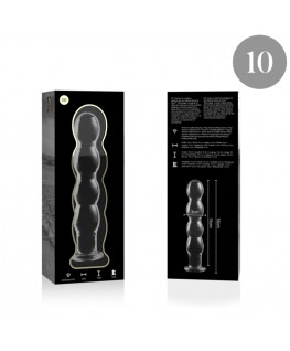 NEBULA SERIES BY IBIZA - MODELLO 10 DILDO IN VETRO BOROSILICATO 16,5 X 3,5 CM TRASPARENTE