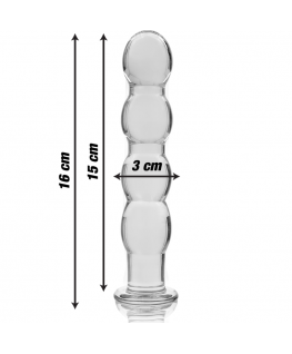 NEBULA SERIES BY IBIZA - MODELLO 10 DILDO IN VETRO BOROSILICATO 16,5 X 3,5 CM TRASPARENTE