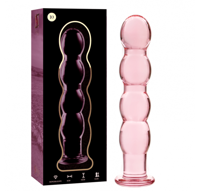 NEBULA SERIES BY IBIZA - MODELLO 10 DILDO IN VETRO BOROSILICATO 16,5 X 3,5 CM ROSA