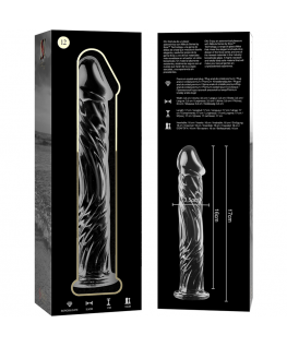 NEBULA SERIES BY IBIZA - MODELLO 12 DILDO IN VETRO BOROSILICATO 17 X 3,5 CM TRASPARENTE