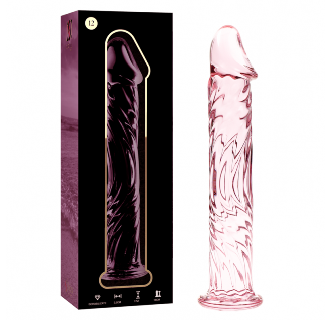 NEBULA SERIES BY IBIZA - MODELLO 12 DILDO IN VETRO BOROSILICATO 17 X 3,5 CM ROSA