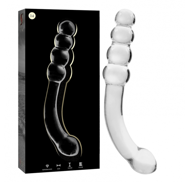 NEBULA SERIES BY IBIZA - MODELLO 14 DILDO IN VETRO BOROSILICATO 18,5 X 3 CM TRASPARENTE