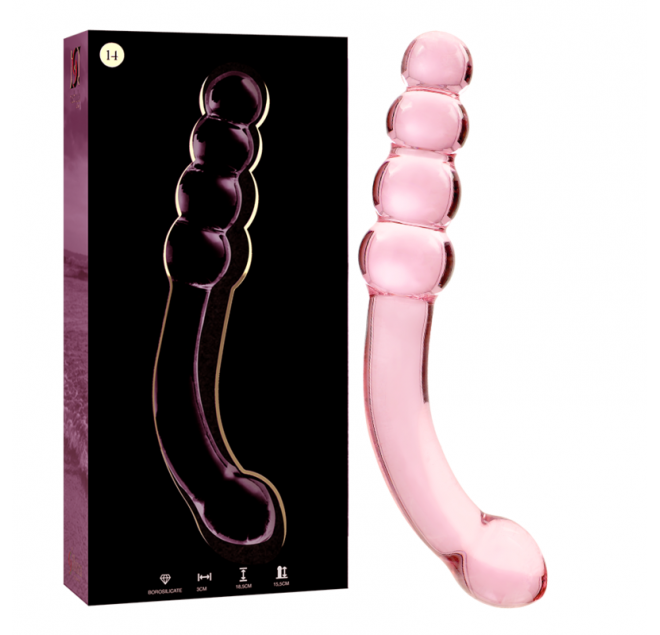 NEBULA SERIES BY IBIZA - MODELLO 14 DILDO IN VETRO BOROSILICATO 18,5 X 3 CM ROSA