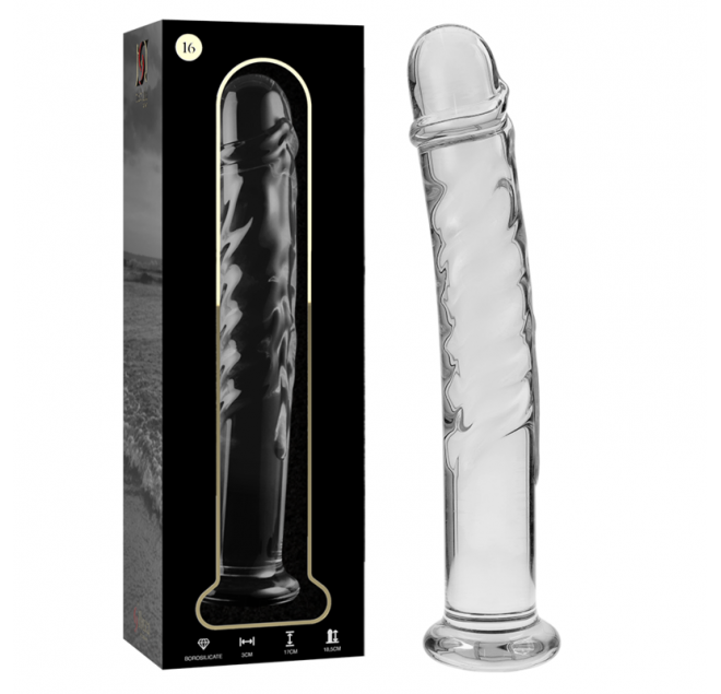 NEBULA SERIES BY IBIZA - MODELLO 16 DILDO IN VETRO BOROSILICATO 18,5 X 3 CM TRASPARENTE