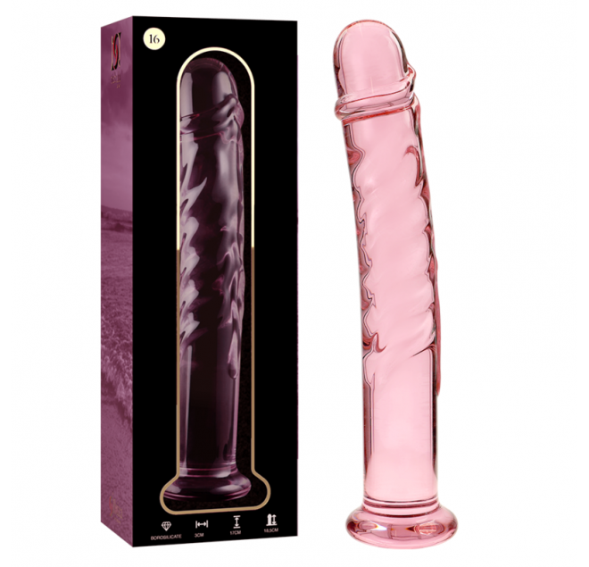 NEBULA SERIES BY IBIZA - MODELLO 16 DILDO IN VETRO BOROSILICATO 18,5 X 3 CM ROSA