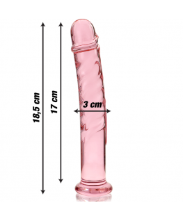 NEBULA SERIES BY IBIZA - MODELLO 16 DILDO IN VETRO BOROSILICATO 18,5 X 3 CM ROSA