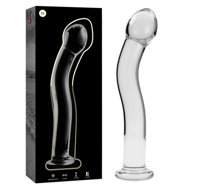 NEBULA SERIES BY IBIZA - MODELLO 18 DILDO IN VETRO BOROSILICATO 18,5 X 3,5 CM TRASPARENTE