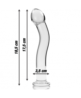 NEBULA SERIES BY IBIZA - MODELLO 18 DILDO IN VETRO BOROSILICATO 18,5 X 3,5 CM TRASPARENTE