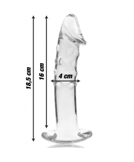 NEBULA SERIES BY IBIZA - MODELLO 19 DILDO IN VETRO BOROSILICATO 18,5 X 4 CM TRASPARENTE