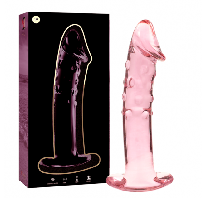 NEBULA SERIES BY IBIZA - MODELLO 19 DILDO IN VETRO BOROSILICATO 18,5 X 4 CM ROSA