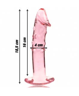 NEBULA SERIES BY IBIZA - MODELLO 19 DILDO IN VETRO BOROSILICATO 18,5 X 4 CM ROSA