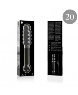 NEBULA SERIES BY IBIZA - MODELLO 20 DILDO IN VETRO BOROSILICATO 20,5 X 3 CM TRASPARENTE