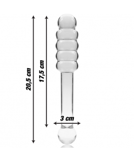 NEBULA SERIES BY IBIZA - MODELLO 20 DILDO IN VETRO BOROSILICATO 20,5 X 3 CM TRASPARENTE