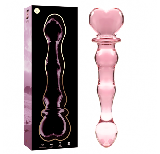 NEBULA SERIES BY IBIZA - MODELLO 21 DILDO IN VETRO BOROSILICATO 20,5 X 3,5 CM ROSA