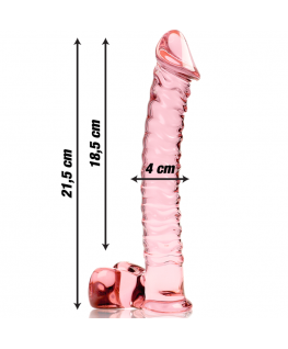 NEBULA SERIES BY IBIZA - MODELLO 23 DILDO IN VETRO BOROSILICATO 21,5 X 4 CM ROSA