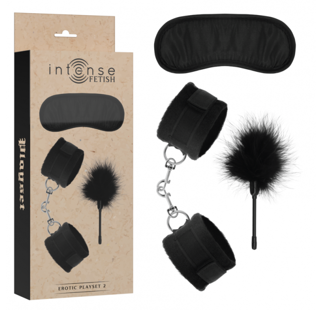 INTENSE FETISH  - PLAYSET EROTICO 2 CON MANETTE, MASCHERA CIECA E TICKLER