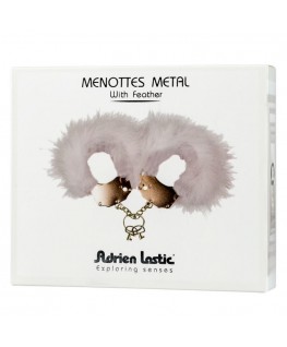 ADRIEN LASTIC - MANETTE IN METALLO CON PIUME BIANCHE