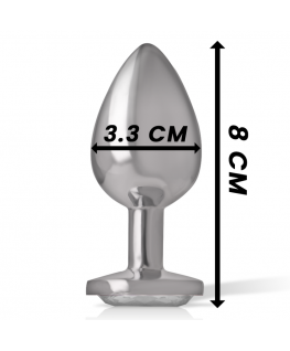 INTENSE - PLUG ANALE IN METALLO ALLUMINIO CUORE BIANCO TAGLIA M