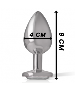 INTENSE - PLUG ANALE IN METALLO ALLUMINIO CUORE BIANCO TAGLIA L