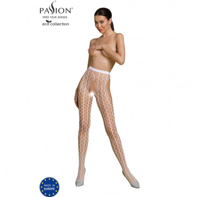 PASSION - COLLEZIONE ECO BODYSTOCKING ECO S007 BIANCO