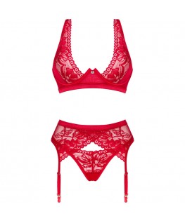 OBSESSIVE - SET TRE PEZZI LACELOVE ROSSO XS/S