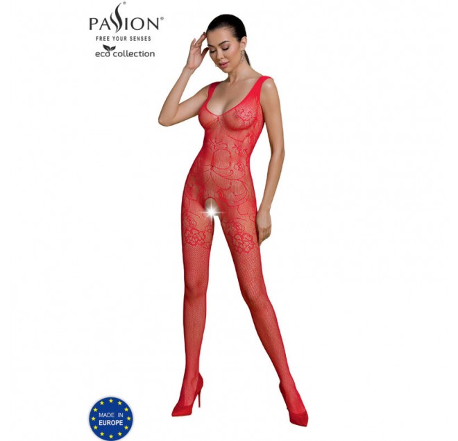 PASSION - COLLEZIONE ECO BODYSTOCKING ECO BS012 ROSSO