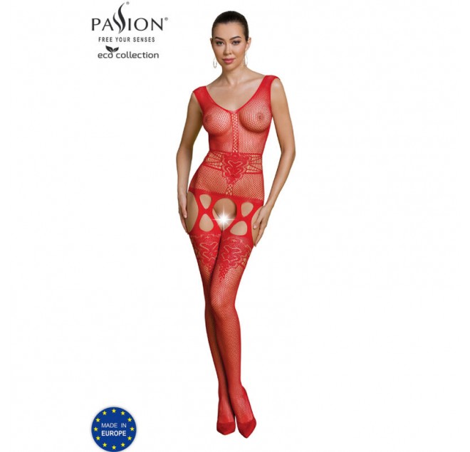 PASSION - COLLEZIONE ECO BODYSTOCKING ECO BS014 ROSSO