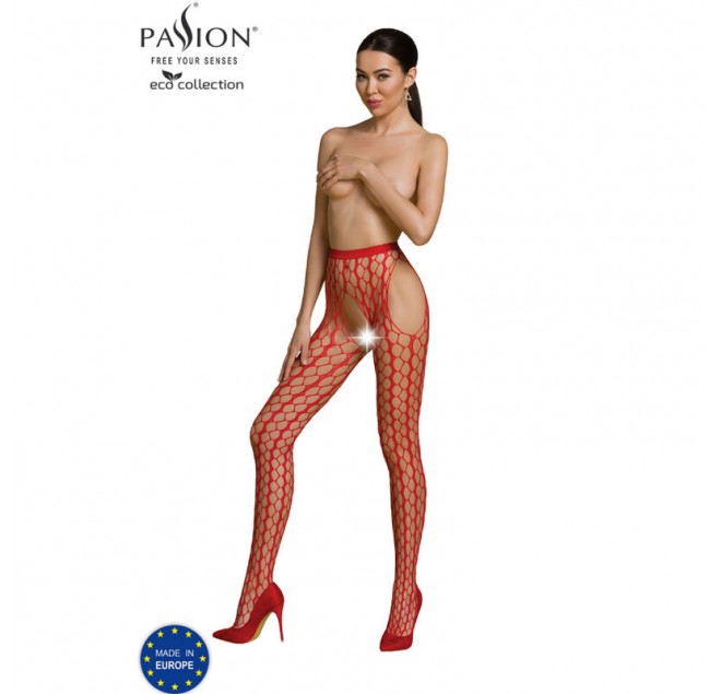 PASSION - COLLEZIONE ECO BODYSTOCKING ECO S007 ROSSO