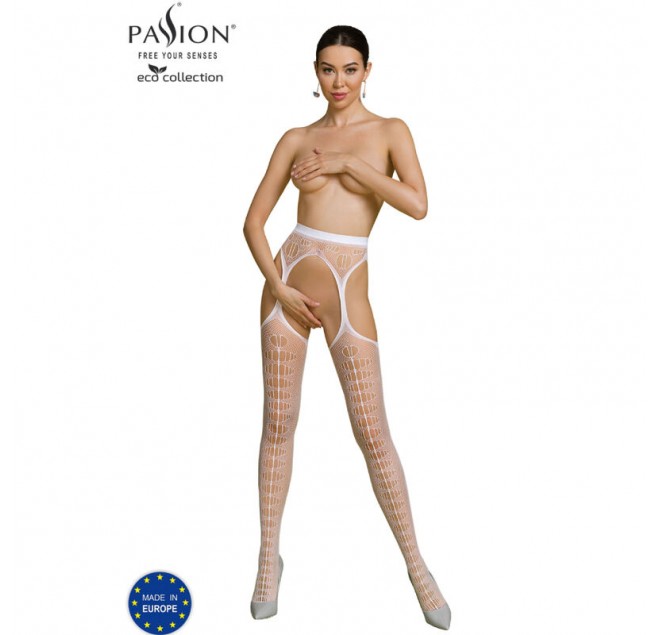 PASSION - COLLEZIONE ECO BODYSTOCKING ECO S008 BIANCO