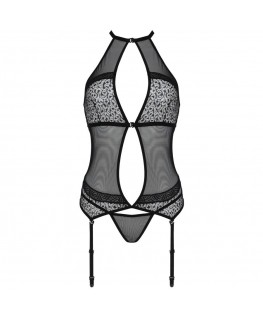 PASSIONE - CORSETTO SATARA LINEA EROTICA NERO L/XL