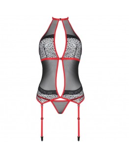 PASSIONE - CORSETTO SATARA LINEA EROTICA ROSSO L/XL