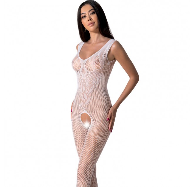 PASSIONE - BS098 BODYSTOCKING BIANCO TAGLIA UNICA