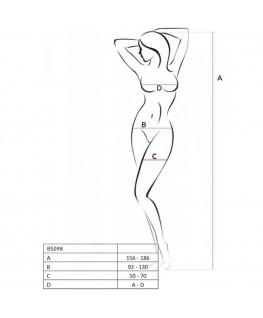 PASSIONE - BS098 BODYSTOCKING BIANCO TAGLIA UNICA