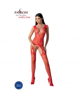 PASSION - BS099 BODYSTOCKING ROSSO TAGLIA UNICA