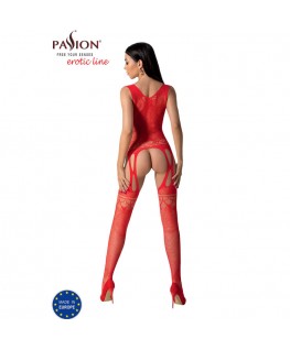 PASSION - BS099 BODYSTOCKING ROSSO TAGLIA UNICA