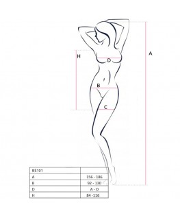 PASSIONE - BS101 BODYSTOCKING BIANCO TAGLIA UNICA