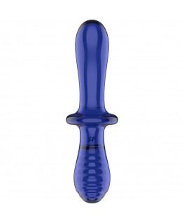 SATISFYER - DILDO DOPPIO CRISTALLO BLU