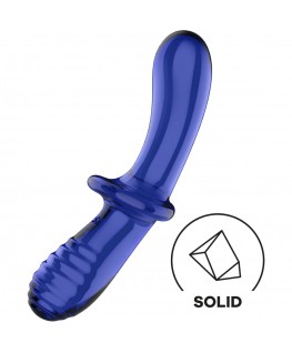 SATISFYER - DILDO DOPPIO CRISTALLO BLU