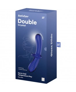 SATISFYER - DILDO DOPPIO CRISTALLO BLU