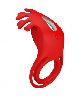 PRETTY LOVE - ANELLO VIBRATORE RUBEN 7 VIBRAZIONI IN SILICONE ROSSO