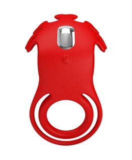 PRETTY LOVE - ANELLO VIBRATORE RUBEN 7 VIBRAZIONI IN SILICONE ROSSO