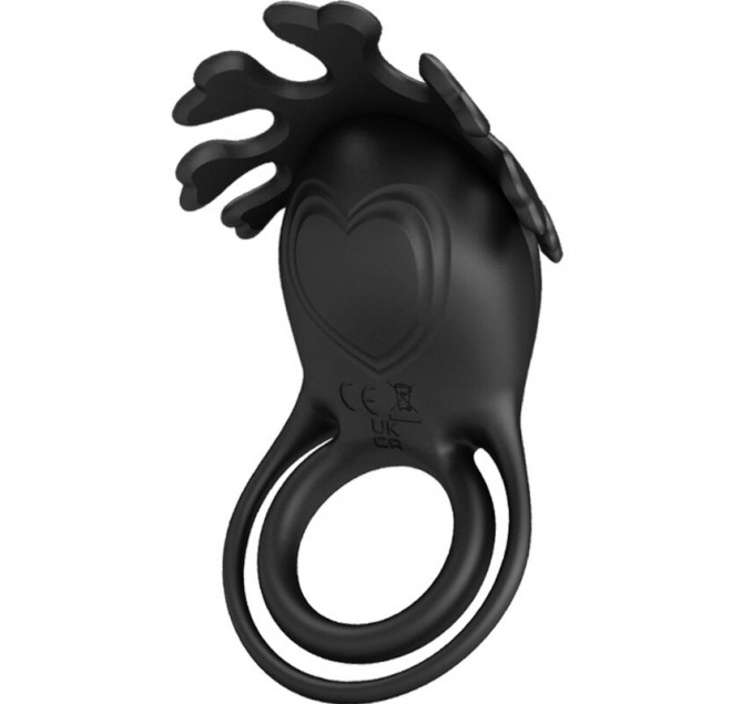 PRETTY LOVE - ANELLO VIBRATORE RUBEN 7 VIBRAZIONI IN SILICONE NERO