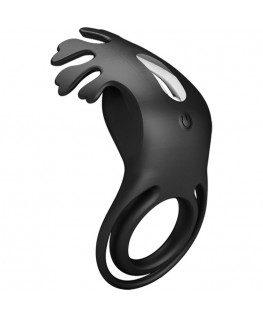 PRETTY LOVE - ANELLO VIBRATORE RUBEN 7 VIBRAZIONI IN SILICONE NERO